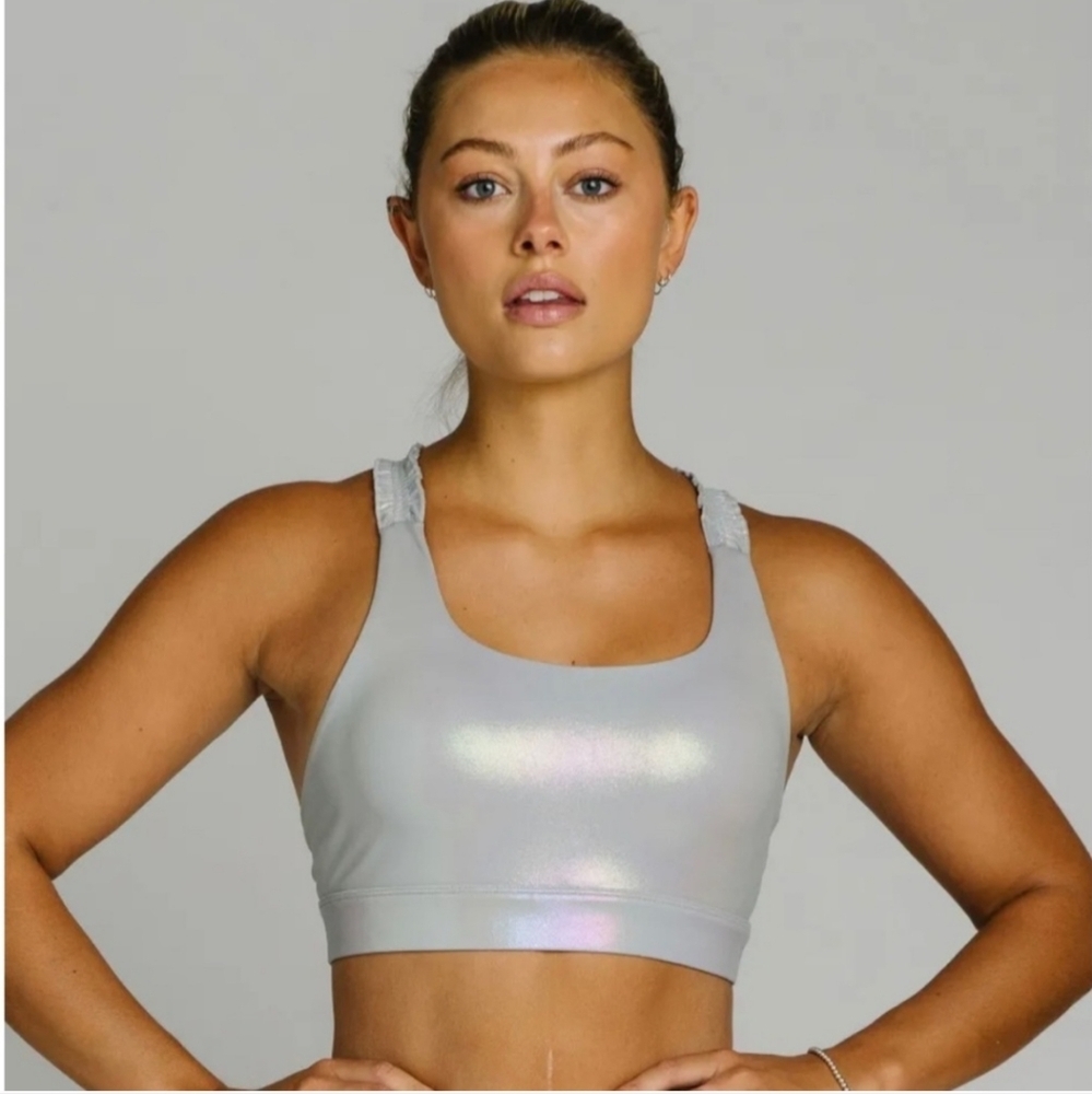Shimmering Gray Sports Bra